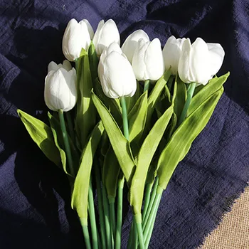 Netikras Gėles Namų Dekoro Plastiko Netikrą Gėlių Sodas Tulpių Puokštė Gėlių, Vestuvių Puokštė Šalies Namų Dekoro L0603