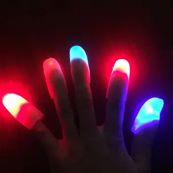 5vnt/set LED Piršto Lempa, Švyti Magija Thumbs Patarimas Šviesos Šviesos Piršto Šviesos