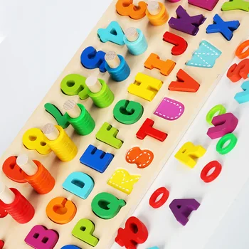 Ankstyvojo Lavinimo Žaislas Montessori Ugdymo Mediniai Žaislai vaikams Valdybos Matematikos Žvejybos Skaičius Numerių Atitikimo Skaitmeninės Formos Rungtynės