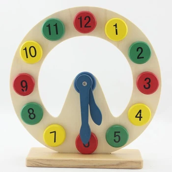 Moon Laikrodis, Statyba Blokai, Mediena Vaikų Kartą Pažinimo Žaislas Spalvų Medinių Ikimokyklinio Mokymosi Žaislas su Numeriais