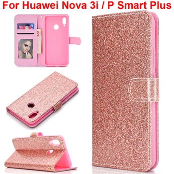 Mielas Blizgučiai Atveju, Huawei P Smart Plus Piniginės Dangtis Nova 3i Dėklas apsaugos Huawei Nova3i P SmartPlus Krepšys 
