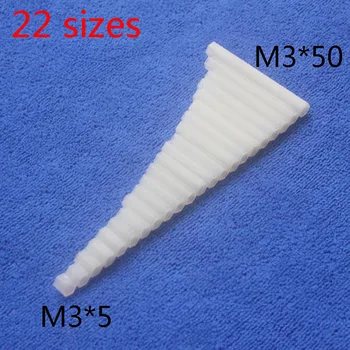 M3*45 45mm, 1 vnt balto nailono plastiko Hex Patelių Lygiosios Srieginio Tarpiklio Šešiakampe Tarpiklis Lygiosios Tarpine nauja varžtas