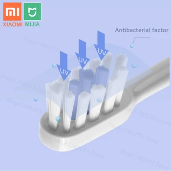 Xiaomi Mijia T500C Elektros dantų šepetėlį+4PCS Galvos Belaidžio Įkrovimo Vandeniui Ultragarsinis Automatinio dantų šepetėlį Darbo Mijia APP
