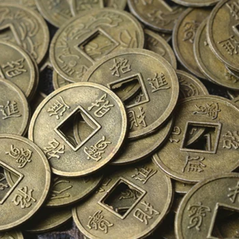 100VNT Senovės Kinų Feng Shui Pasisekė Monetos Laimę Drakonas ir Feniksas Antikvariniai Turto ir Pinigų Surinkimo Dovana 10mm