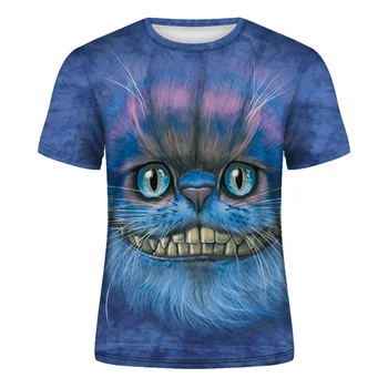 Vasarą moterys ir vyrai katė star žmonių atspausdintas trumpas rankovės marškinėliai 2020 mados tendencija hip-hop roundneck gatvės dėvėti marškinėliai
