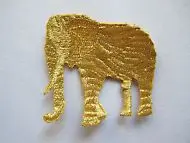 Custom Gold Laukinių Gyvūnų Dramblys Siuvinėjimo Geležies Aplikacijos Pleistras aukštos kokybės pritaikyti Gyvūnų dėmės, mažos kainos Gyvūnų pleistras