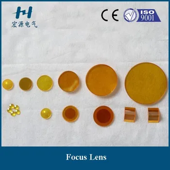 15mm skersmens CO2 lazerio fokusavimo objektyvas su 38.1 mm fokusavimo ilgis geltonos spalvos