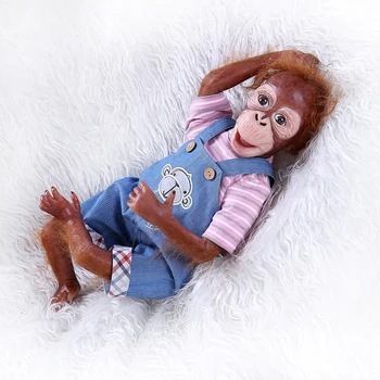 Atgimsta Beždžionė pliušinis įdaryti silikono vinilo kūdikių lėlės, žaislai 21inch 52cm Realus Ape Macaco bonecas nekilnojamojo orangutans lėlės dovana