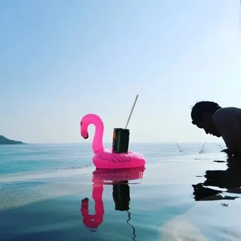 Nicro Havajai Flamingo Šalis Dekoro Plaukti Flamingo Pripučiami Išgerti Puodelio Laikiklis Rinkinys Baseinas Bachelorette Šalis Žaislas Event #Oth06