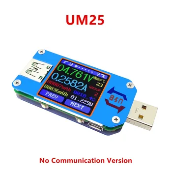 USB Testeris 2.0 Tipas - C Spalvotas LCD Voltmeter Ammeter Įtampa Srovės Matuoklis Baterijos Įkrovimo Priemonė, Kabelių Atsparumas Testeris