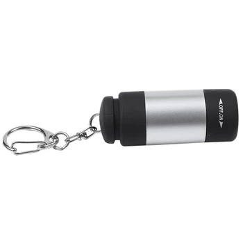 1 vnt USB Mini Žibintuvėlis LED Žibintuvėlis Nešiojamas Įkraunamas su durų key chain