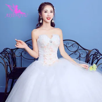 AIJINGYU 2021 princesė Pritaikyti naujiems karšto pardavimo pigūs kamuolys suknelė nėriniai atgal oficialų nuotakos suknelės, vestuvių suknelė WK137