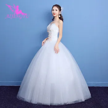 AIJINGYU 2021 princesė Pritaikyti naujiems karšto pardavimo pigūs kamuolys suknelė nėriniai atgal oficialų nuotakos suknelės, vestuvių suknelė WK137