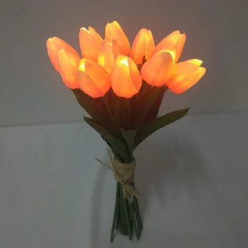 Staliukas Centerpieces Tulpės, Dirbtinės Gėlės Baterija Viešbutis LED Nakties Šviesos Dovana Nekilnojamojo Touch Namų Dekoro Vestuvių