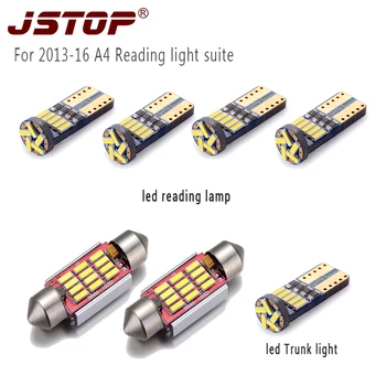 JSTOP 7piece/set A4 2013-16 led automobilių skaitymo lemputė T10 canbus bagažo skyriaus apšvietimas W5W 12VAC dome lemputes 36mm girlianda c5w led skaitymo šviesa