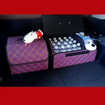 Automobilio bagažo skyriaus Organizatorius Dėžutė Laikymui Maišelis Auto Šiukšlių Įrankis Maišas PU Odos Lankstymo Didelių Krovinių Saugojimas Sukrovimas Valymas Automobilių Reikmenys