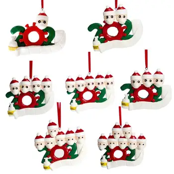 2020 Karantino Kalėdų Medžio Apdaila Keychains Santa Claus Su Kauke Kabinti Ornamentu Tualetinio Popieriaus, Priedai, Šeimai Šalis