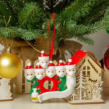 2020 Karantino Kalėdų Medžio Apdaila Keychains Santa Claus Su Kauke Kabinti Ornamentu Tualetinio Popieriaus, Priedai, Šeimai Šalis