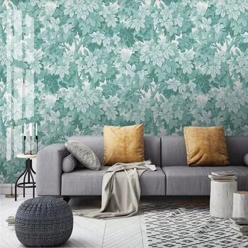Individualizuotos fono paveikslėlį modernus minimalistinio Šiaurės abstrakčiai ranka-dažytos elegantiškas lapų augalų TV foną, sienų tapyba
