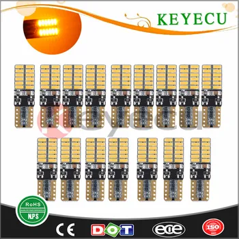Keyecu 20X 4014 24 SMD T10 W5W 2825 168 Pleišto CanBus LED Lemputes Klaidų Žalia Interjero Dome LED Šviesos Licenciją Plokštelės Šviesos Pusėje