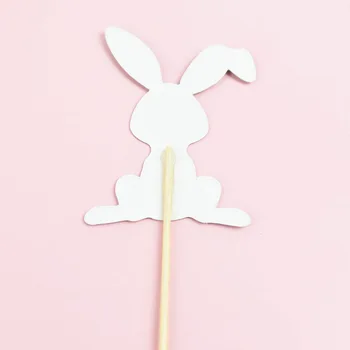 Easter Bunny Rabbit Tortas Topper Popieriaus Baby Girl Cupcake Topper Velykų Šalis Dekoro Prekes