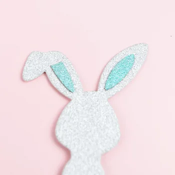 Easter Bunny Rabbit Tortas Topper Popieriaus Baby Girl Cupcake Topper Velykų Šalis Dekoro Prekes
