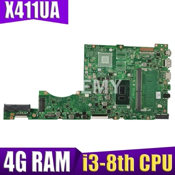 Akemy Už Asus X411 X411U X411UN X411UQ Nešiojamas Plokštė X411UA MainBoard Išbandyti W/ 4GB-RAM i3-8 CPU