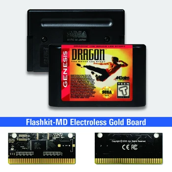 Dragon Bruce Lee Istorija - JAV Etiketės Flashkit MD Electroless Aukso PCB Kortele Sega Genesis Megadrive Vaizdo Žaidimų Konsolės