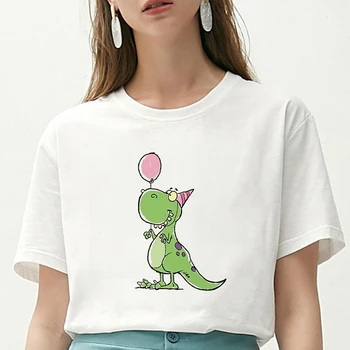 Lūs Los Naujas ROOOAAARR meno laiškas spausdinti medvilnės Marškinėliai dinozaurų Mielas Marškiniai, Moteriškos mados atsitiktinis marškinėliai
