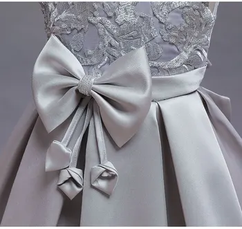 Kokybės naujas didelis lankas vaikų stereo V-kaklo princesė dress siuvinėjimo puošnios vaikų gimtadienio vaikai oficialų suknelė