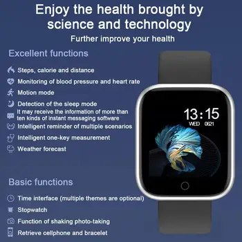 HobbyLane P70 Smart Žiūrėti kraujospūdžio Matavimas, Širdies ritmo Monitorius Fitneso Apyrankę Smartwatch Parama 