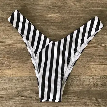 2 Dalių Komplektas Paplūdimio Moterys Vasarą Sexy V Kaklo Dryžuotas Bikini Maudymosi Kostiumas Swimsuit