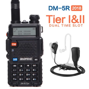 2020 Baofeng DM-5R plius 1 Lygio, 2 Lygio Skaitmeninio Walkie Talkie DMR dvikrypčio radijo ryšio VHF/UHF Kartotuvas +Akustinis Akustinis Vamzdis laisvų Rankų įranga