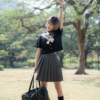Mokyklos mergaitė Vienodas Klostuotas Sijonas Viršūnes Rinkiniai Japonija Klasės karinio jūrų Laivyno Jūreivis Studentų Uniformų Drabužių Mergaičių Anime COS karinio jūrų Laivyno Jūreivis Sijonai