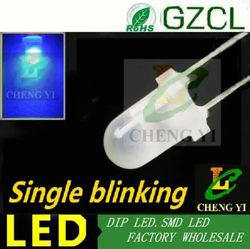 90times/min flash led lemputė Geltona 3mm išsklaidytos šviesos diodų 1.5 Hz, vienos mirksi dip led 585-595nm