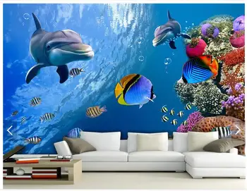 Custom foto tapetai, 3d sienų freskomis tapetai 3 d TV nustatymas sienos vandenyno freskos sienos popieriaus 3d kambarį tapetai, dekoras