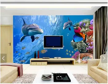Custom foto tapetai, 3d sienų freskomis tapetai 3 d TV nustatymas sienos vandenyno freskos sienos popieriaus 3d kambarį tapetai, dekoras