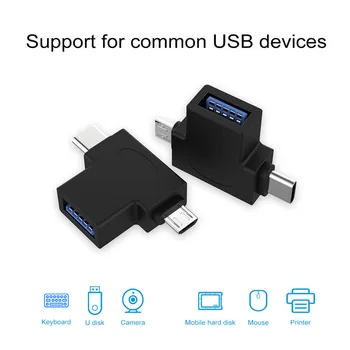 USB 3.0 Tipas-C Mirco USB OTG Adapteris, USB-C & Micro USB Vyras su USB3.0 Moterų Konverteris, Skirtas Macbook Matebook 