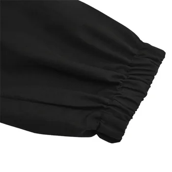 Stilingų Moterų Krovinių Kelnės Aukštu Juosmeniu Juodos Kelnės Mygtuką Kišenės Gotikos Stiliaus Kelnės Vientisos Spalvos Ilgų Kelnių Plius Dydis
