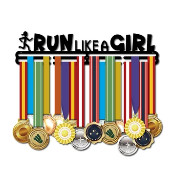 Medalis turėtojas mergaitė Sporto medalis pakabos display rack paspaudę 32~45 medalių Veikia medalis pakaba