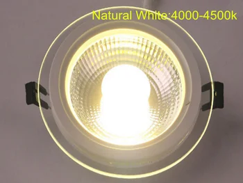 COB LED Downlight Pritemdomi 5W 10W 15W 25W COB LED Panel Šviesos AC85-265V Embedded COB Downlight Stiklo danga LED Spot lemputė