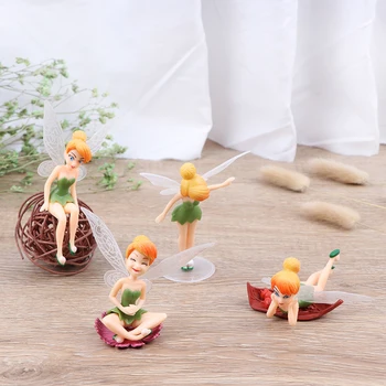 4pcs/Set Gėlių Pixie Pasakų Miniatiūrinės Statulėlės Lėlių Sodo Ornamentas, Papuošimas Amatų Figūrėlės