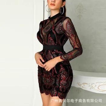 Pavasarį Naują China China Siuvinėjimo Temperamentas Suknelė Moterų Nėrimo Tuščiaviduriai Temperamentas Communte Streetwear 2021 Juoda
