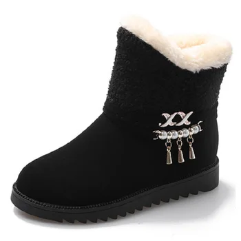 2019 nauji žieminiai moteriški sniego batai šiltas ir patogus plius aksomo sustorėjimas pearl dekoratyvinis rankovės neslidus moterų batai