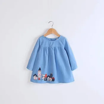 Animacinių filmų namo spausdinti kūdikių mergaitės rudenį pavasarį rudenį drabužiai vaikams ilgomis rankovėmis vaikai tutu suknelės mergina kūdikiams, vaikiška