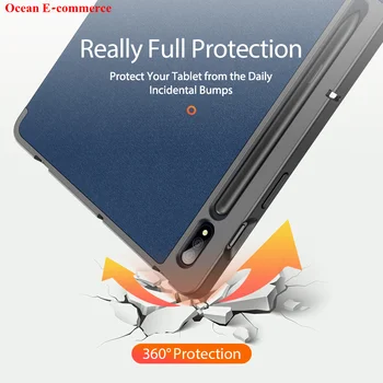 Premium Silikono & Audinio Odinis Dėklas Samsung Tab S7 Prabangos Ploni Stendas 
