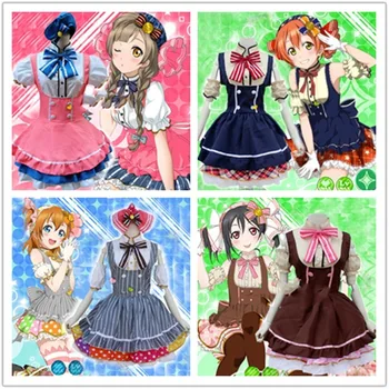 Japonų Anime Love Live Tojo/ Umi/ Eli/ Hanayo/Nico/Nin Saldainiai Tarnaitė Vienodas Princesė Lolita Dress Cosplay Kostiumų vienas dydis