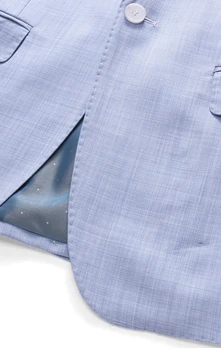 šviesiai mėlyna vyrų kostiumas Užsakymą Retro vyrų vestuvių švarkas tiktų 3pcs (striukė+kelnės+liemenė)