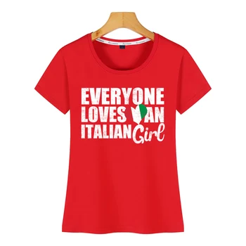 Topai Marškinėliai Moterims italijos mergina Kawaii Užrašai Trumpas Moterų Marškinėlius