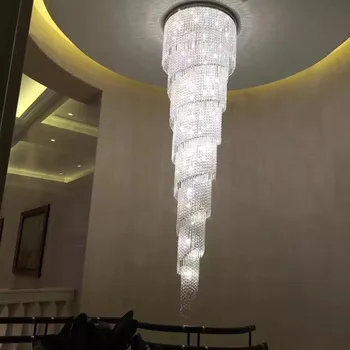 Modernus Spiralinis Kristalų Liustra Apšvietimo Šviestuvas Ilgai lampara techo Blizgikliai de cristal Viešbutis Laiptai Svetainės luminaria